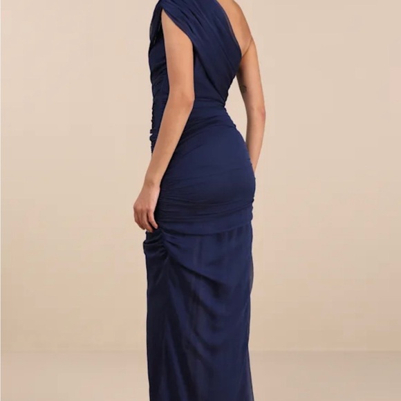 Lulus Navy One-Shoulder Dress - Picture 2 of 5